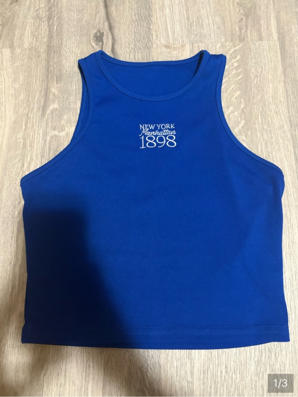 3 for $14 SHEIN Royal Blue Tank Top 'New York Manhattan 1898' size small